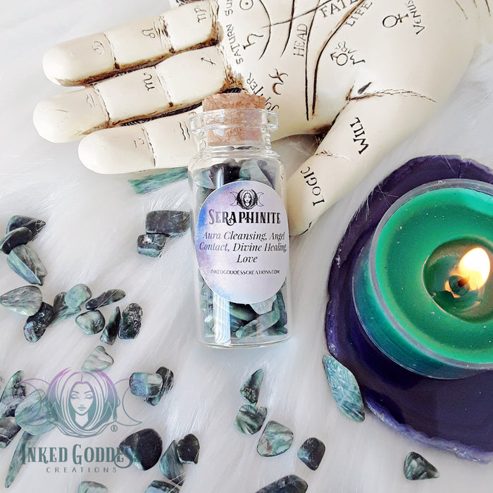 Gemstone Chip Jars for Your Witchy Craft Needs- Inked Goddess Creations