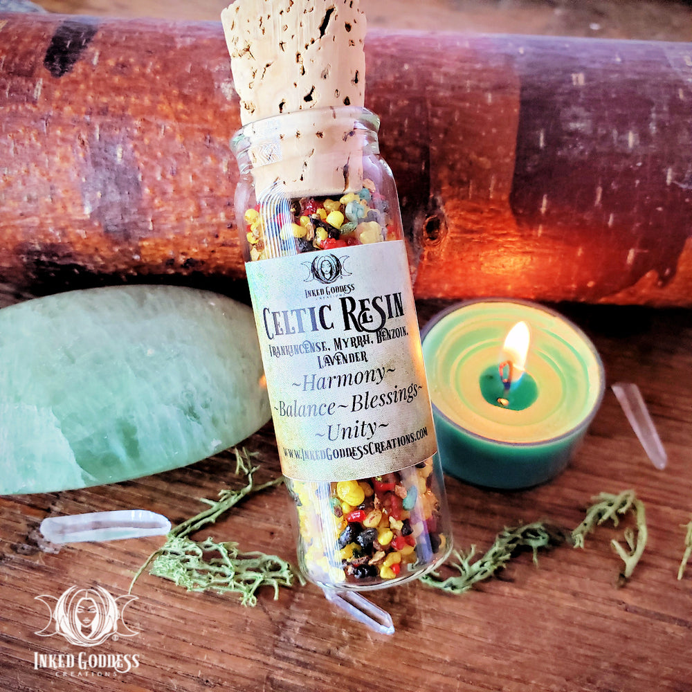 Celtic Resin Incense for Harmony & Celtic Magick- Inked Goddess Creations