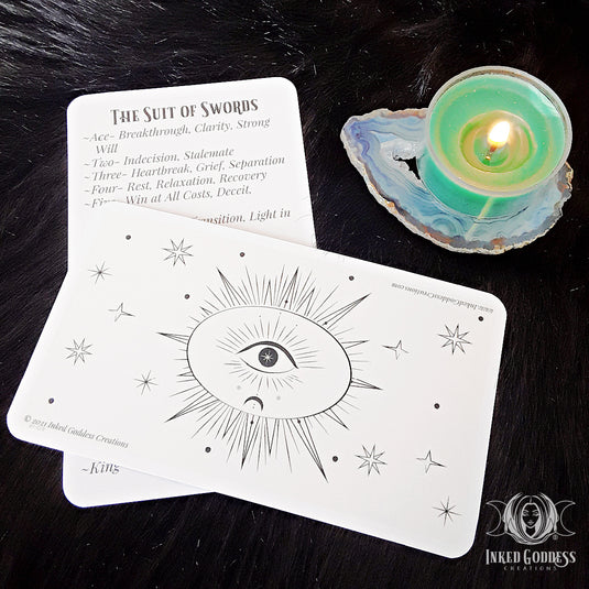 Color Your Own Tarot- Suit of Swords- Inked Goddess Creations