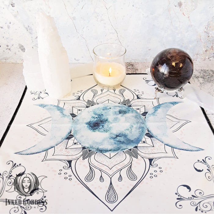 Triple Moon Altar Cloth- Inked Goddess Creations