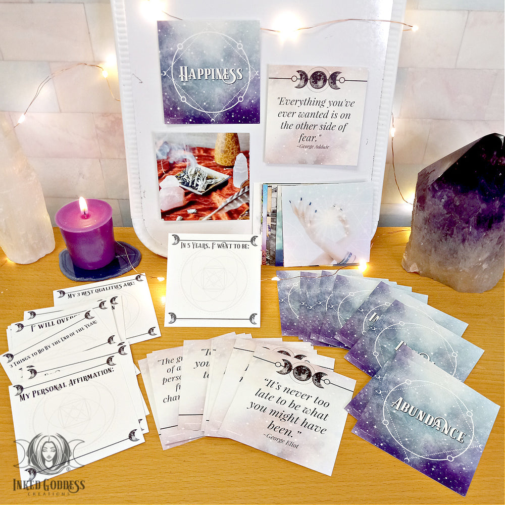 Vision Board Cards for Busy Witch Manifestation- Inked Goddess Creations