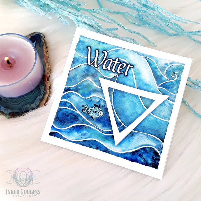 Elemental Sticker Set of 5- Earth, Air, Fire, Water, Spirit- Inked Goddess Creations