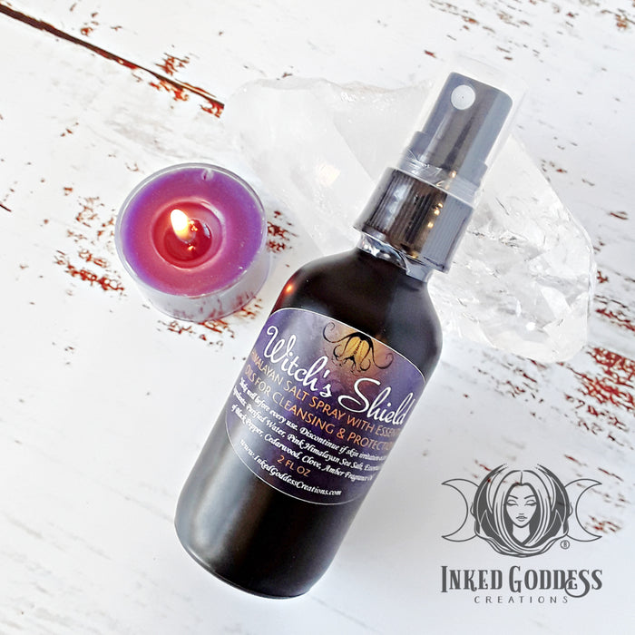 Witch's Shield Himalayan Salt Spray for Cleansing & Protection- Inked Goddess Creations