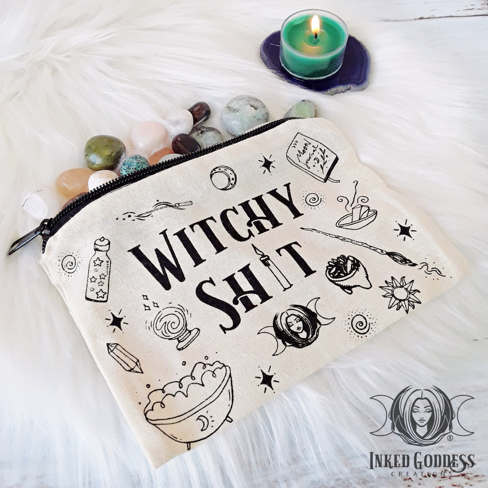 Witchy Sh*t Cotton Bag for Storing Your Witchy Needs- Inked Goddess Creations